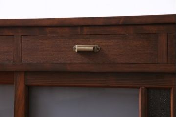 ラフジュ工房オリジナル　古い建具の枠が味わい深い横長のリビングボード(収納棚、戸棚)