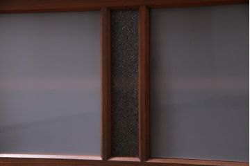 ラフジュ工房オリジナル　古い建具の枠が味わい深い横長のリビングボード(収納棚、戸棚)