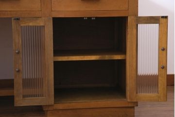 レトロ家具　昭和レトロ　天板ホワイトオーク材　特大サイズ!温もり溢れるナラ材製の両面両袖デスク(パートナーデスク、作業台、ワークデスク、在宅ワーク、在宅用)