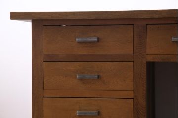 レトロ家具　昭和レトロ　天板ホワイトオーク材　特大サイズ!温もり溢れるナラ材製の両面両袖デスク(パートナーデスク、作業台、ワークデスク、在宅ワーク、在宅用)