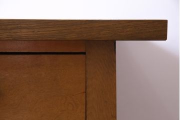 レトロ家具　昭和レトロ　天板ホワイトオーク材　特大サイズ!温もり溢れるナラ材製の両面両袖デスク(パートナーデスク、作業台、ワークデスク、在宅ワーク、在宅用)