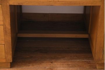 レトロ家具　昭和レトロ　天板ホワイトオーク材　特大サイズ!温もり溢れるナラ材製の両面両袖デスク(パートナーデスク、作業台、ワークデスク、在宅ワーク、在宅用)