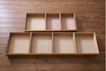 レトロ家具　昭和レトロ　天板ホワイトオーク材　特大サイズ!温もり溢れるナラ材製の両面両袖デスク(パートナーデスク、作業台、ワークデスク、在宅ワーク、在宅用)