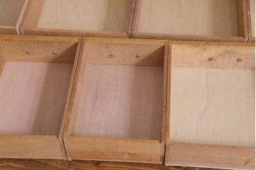 レトロ家具　昭和レトロ　天板ホワイトオーク材　特大サイズ!温もり溢れるナラ材製の両面両袖デスク(パートナーデスク、作業台、ワークデスク、在宅ワーク、在宅用)