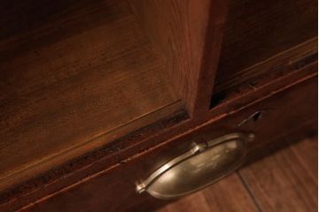 アンティーク雑貨　和製アンティーク　高級品!　三方ケヤキ材　鮮明な杢目が魅力の書箱(収納箱、収納棚)