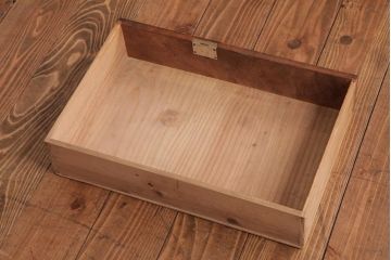 アンティーク雑貨　和製アンティーク　高級品!　三方ケヤキ材　鮮明な杢目が魅力の書箱(収納箱、収納棚)