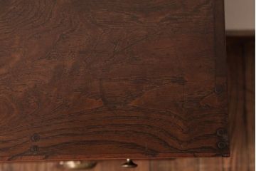 アンティーク雑貨　和製アンティーク　高級品!　三方ケヤキ材　鮮明な杢目が魅力の書箱(収納箱、収納棚)