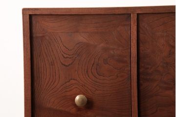 アンティーク雑貨　和製アンティーク　高級品!　三方ケヤキ材　鮮明な杢目が魅力の書箱(収納箱、収納棚)