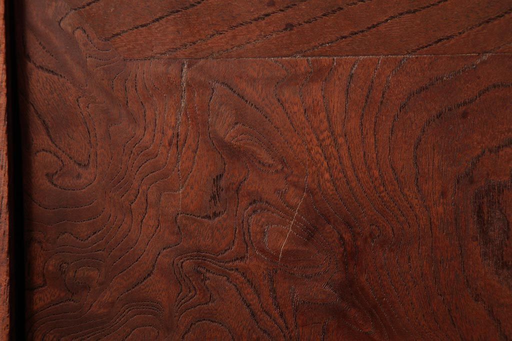 アンティーク雑貨　和製アンティーク　高級品!　三方ケヤキ材　鮮明な杢目が魅力の書箱(収納箱、収納棚)