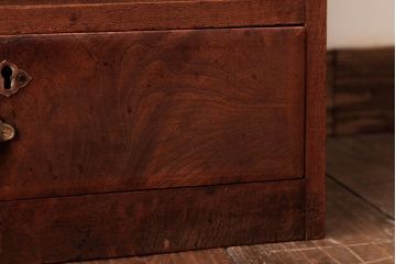 アンティーク雑貨　和製アンティーク　高級品!　三方ケヤキ材　鮮明な杢目が魅力の書箱(収納箱、収納棚)