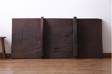 アンティーク雑貨　明治大正期　DIY　漆塗り　味わい深いケヤキ一枚板(古材、材料)