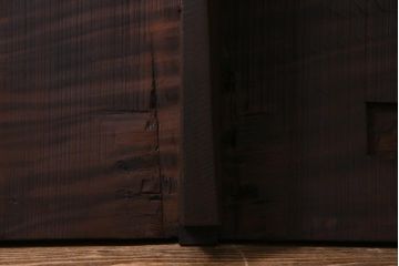 アンティーク雑貨　明治大正期　DIY　漆塗り　味わい深いケヤキ一枚板(古材、材料)