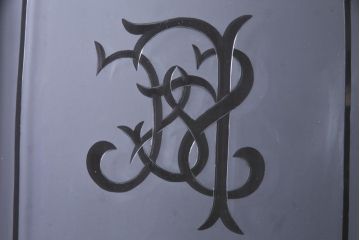 フランスアンティーク　両開き　透かしがおしゃれなフレンチシックな親子ドア(ガラスドア、扉)