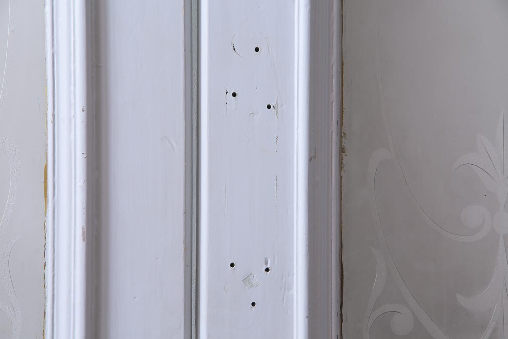 フランスアンティーク　両開き　透かしがおしゃれなフレンチシックな親子ドア(ガラスドア、扉)