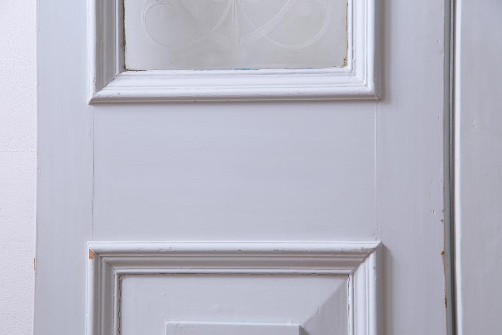 フランスアンティーク　両開き　透かしがおしゃれなフレンチシックな親子ドア(ガラスドア、扉)