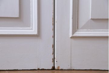 フランスアンティーク　両開き　透かしがおしゃれなフレンチシックな親子ドア(ガラスドア、扉)