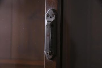アンティーク家具　大正昭和期　シンプルで使い勝手の良い2段重ね収納棚(飾り棚、ガラス戸棚、本箱)(1)
