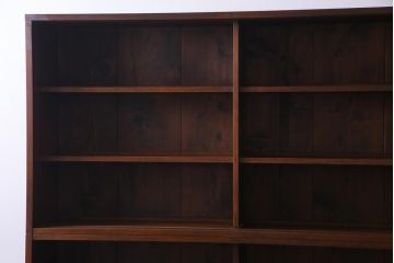 アンティーク家具　大正昭和期　シンプルで使い勝手の良い2段重ね収納棚(飾り棚、ガラス戸棚、本箱)(1)