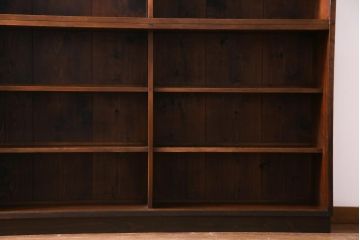 アンティーク家具　大正昭和期　シンプルで使い勝手の良い2段重ね収納棚(飾り棚、ガラス戸棚、本箱)(1)
