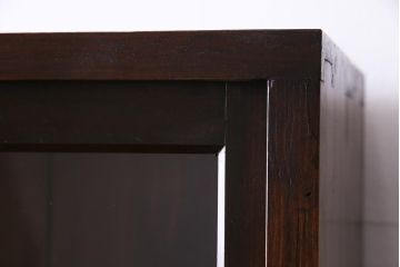 アンティーク家具　大正昭和期　シンプルで使い勝手の良い2段重ね収納棚(飾り棚、ガラス戸棚、本箱)(1)