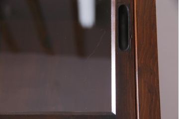 アンティーク家具　大正昭和期　シンプルで使い勝手の良い2段重ね収納棚(飾り棚、ガラス戸棚、本箱)(1)
