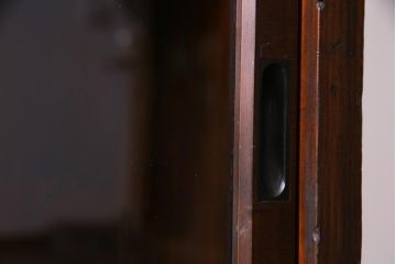 アンティーク家具　大正昭和期　シンプルで使い勝手の良い2段重ね収納棚(飾り棚、ガラス戸棚、本箱)(1)