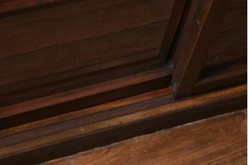 アンティーク家具　大正昭和期　シンプルで使い勝手の良い2段重ね収納棚(飾り棚、ガラス戸棚、本箱)(1)