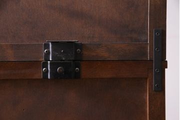 中古　北海道民芸家具　深みのある美しい木肌が上品な雰囲気漂うビューローブックケース(ライティングビューロー、机、本箱、収納棚)(定価約49万円)