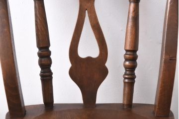 アンティーク家具　イギリスアンティーク　木のぬくもりと品のある佇まいが魅力的なチェア(ダイニングチェア、板座チェア)(1)