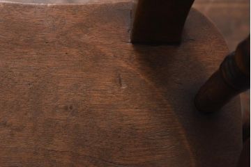 アンティーク家具　イギリスアンティーク　木のぬくもりと品のある佇まいが魅力的なチェア(ダイニングチェア、板座チェア)(1)