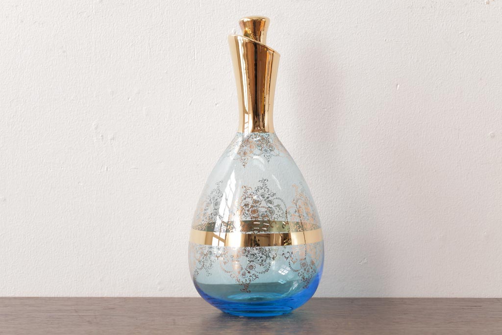 ベネチアガラス ムラノ デキャンタ セット(A965) ベネチアングラス ムラーノグラス デキャンタ＆グラス 24金 7点