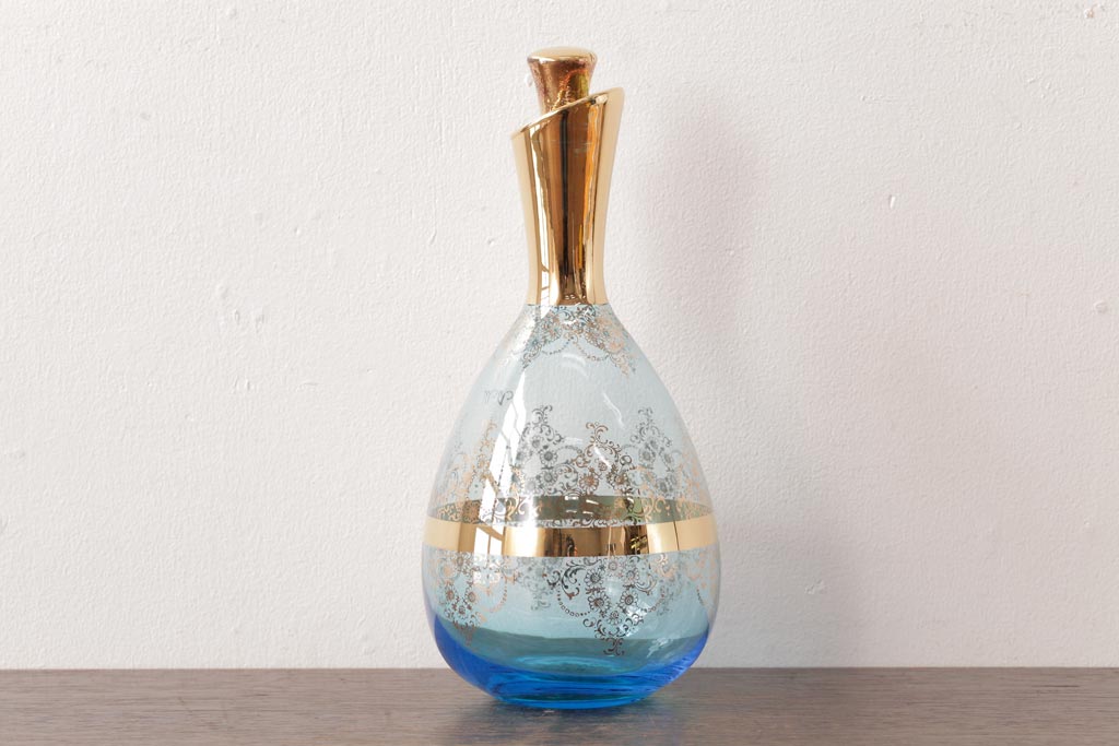 アンティーク雑貨　西洋ビンテージ　ヴェネチアングラス(ベネチアングラス)　ムラーノガラス　気品漂うデキャンタ(デカンタ、水差し、ムラノガラス)