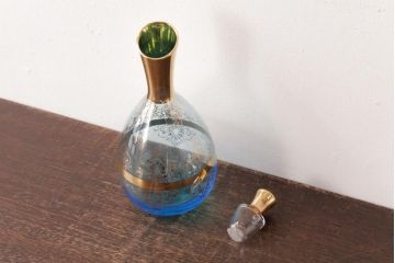 アンティーク雑貨　西洋ビンテージ　ヴェネチアングラス(ベネチアングラス)　ムラーノガラス　気品漂うデキャンタ(デカンタ、水差し、ムラノガラス)