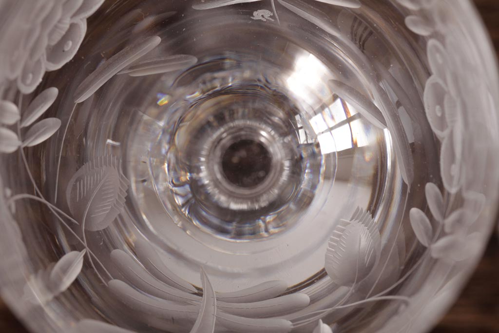 中古　MEISSEN(マイセン)　ブルーオニオン　グラヴィール彫刻が目を引くペアゴブレット(グラス)