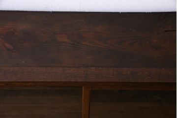 レトロ家具　和製アンティーク　大正昭和初期　前面ナラ材　レトロな佇まいが味わい深い薄型のガラス収納棚(戸棚、サイドボード)