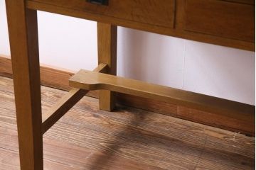 アンティーク家具　和製アンティーク　ナラ材　上手物　大正ロマンの雰囲気漂うロールトップデスク(ライティングビューロー、机、在宅ワーク、在宅用蛇腹)