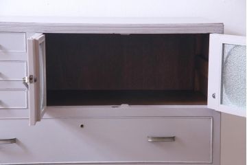 和製アンティーク　ペイント家具　レトロなデザインとシャビーな雰囲気がお洒落な重ねチェスト(引き出し、収納たんす、整理箪笥)(R-034541)
