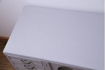 和製アンティーク　ペイント家具　レトロなデザインとシャビーな雰囲気がお洒落な重ねチェスト(引き出し、収納たんす、整理箪笥)(R-034541)