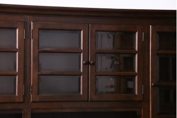 中古　特注品　松本民芸家具　上品な高級感漂う特大サイズの食器棚(キャビネット、飾り棚)(定価約200万円)