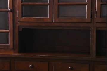 中古　特注品　松本民芸家具　上品な高級感漂う特大サイズの食器棚(キャビネット、飾り棚)(定価約200万円)