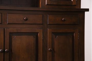 中古　特注品　松本民芸家具　上品な高級感漂う特大サイズの食器棚(キャビネット、飾り棚)(定価約200万円)