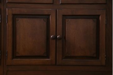 中古　特注品　松本民芸家具　上品な高級感漂う特大サイズの食器棚(キャビネット、飾り棚)(定価約200万円)