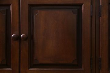 中古　特注品　松本民芸家具　上品な高級感漂う特大サイズの食器棚(キャビネット、飾り棚)(定価約200万円)