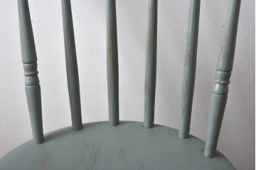 ペイント家具　ビーチ材　丸い座面が可愛らしいフランスアンティークのダイニングチェア(椅子)