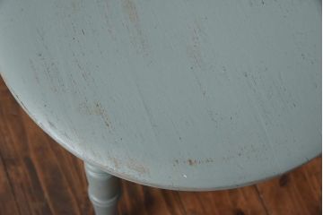 ペイント家具　ビーチ材　丸い座面が可愛らしいフランスアンティークのダイニングチェア(椅子)