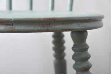 ペイント家具　ビーチ材　丸い座面が可愛らしいフランスアンティークのダイニングチェア(椅子)