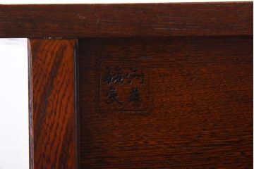 中古　駿河民芸　本漆塗り　ケヤキ材　高級な和の雰囲気漂う飾り棚(茶棚)