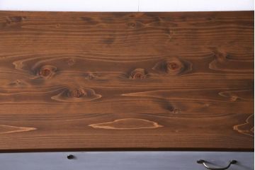 ペイント家具　レトロガラス入り　丸窓がおしゃれな脚付きテレビボード(リビングボード)