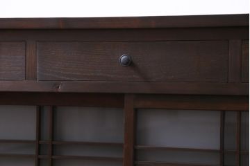 ラフジュ工房オリジナル　建具リメイク　懐かしく落ち着いた雰囲気の引き出し付きテレビボード(収納棚、サイドボード、戸棚)