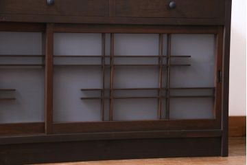 ラフジュ工房オリジナル　建具リメイク　懐かしく落ち着いた雰囲気の引き出し付きテレビボード(収納棚、サイドボード、戸棚)